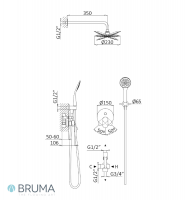 MEDIDAS KIT DUCHA EMPOTRADO SPRING BRUMA